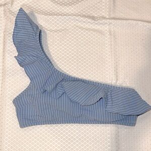 NWOT Vineyard Vines, One shoulder bikini top. Classy seersucker-like, padded
